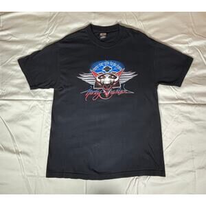 Men's Size L Harley Davidson Black T-Shirt Who Let The Hogs Out Gainesville FL